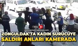 Zonguldak'ta kadın sürücüye saldırı anları kamerada