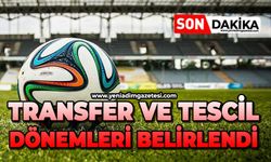 Transfer ve tescil dönemleri belirlendi