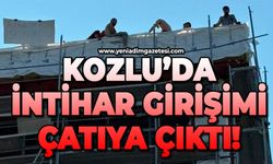 Kozlu'da olay: Çatıya çıktı