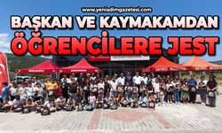 Başkan ve Kaymakamdan öğrencilere jest