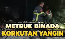 Metruk binada korkutan yangın