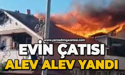 Çatı yangını güçlükle söndürüldü