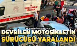 Devrilen motosikletin sürücüsü yaralandı