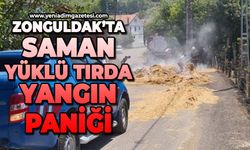 Saman yüklü tırda yangın paniği