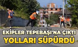 Ekipler Tepebaşı'na çıktı, yolları süpürdü