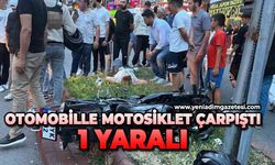 Otomobil ile motosiklet çarpıştı: 1 yaralı