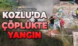 Kozlu'da çöplükte yangın
