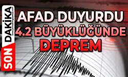 4,2 büyüklüğünde deprem