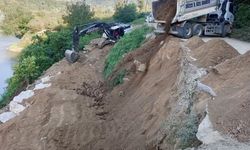 Dokuzdeğirmen köyünde heyelan çalışması