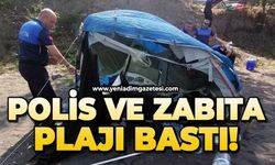 Polis ve zabıta plajı bastı