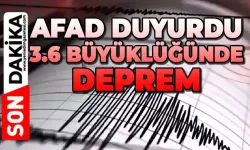 3.6 büyüklüğünde deprem