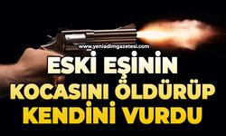 Eski eşinin kocasını vurup kendine ateş etti