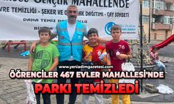 Öğrenciler 467 Evler Mahallesi'nde parkı temizledi