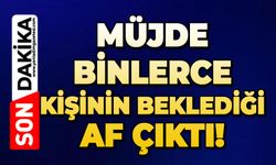 Müjde, binlerce kişinin beklediği af çıktı!