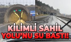 Sürücüler dikkat: Kilimli Sahil Yolu'nu su bastı