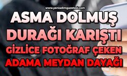 Asma Dolmuş Durakları karıştı: Kadının fotoğrafını çeken adama meydana dayağı!