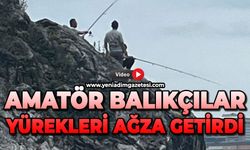 Amatör balıkçılar yürekleri ağza getirdi