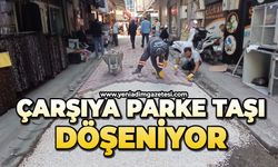 Çarşıya parke taşı döşeniyor