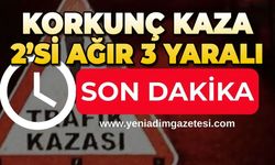 Feci kaza: 2'si ağır 3 yaralı