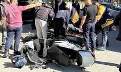 Otomobile çarpan motosikletin sürücüsü yaralandı