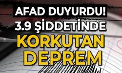 3.9 şiddetinde deprem