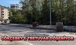 Gökçebey'e tretuvar döşeniyor