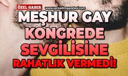 Meşhur 'Gay' kongrede sevgilisine rahatlık vermedi!