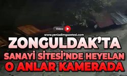 Zonguldak'ta Sanayi Sitesi'nde heyelan: O anlar kamerada