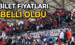 Bilet fiyatları açıklandı