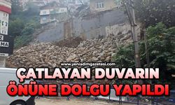 Çatlayan duvarın önüne dolgu yapıldı