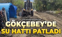 Gökçebey'de su hattı patladı