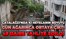 Çatalağzı'nda ki heyelanın boyutu gün ağarınca ortaya çıktı: 49 daire tahliye edildi