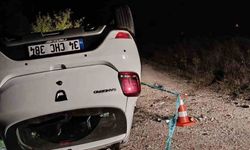 Takla atan otomobilin sürücüsü yaralandı