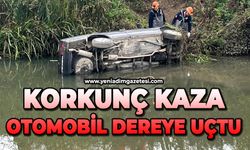 Korkunç kaza: Otomobil dereye uçtu