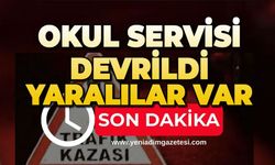 Okul servisi devrildi: Yaralılar var
