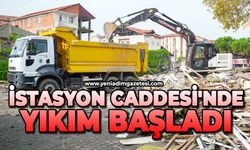 İstasyon Caddesi'nde yıkım başladı