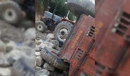 Freni patlayan traktör dereye yuvarlandı: 1 ölü, 3 yaralı