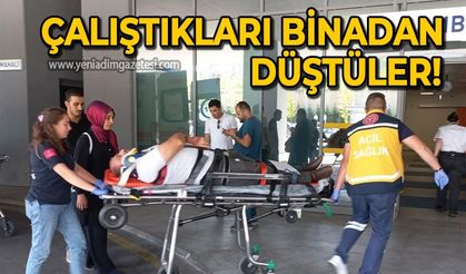 2 işçi çalıştıkları binadan düştü!