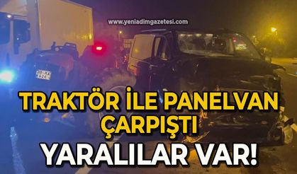 Traktör ile panelvan çarpıştı: Yaralılar var!
