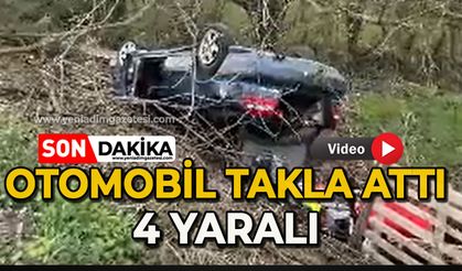 Kontrolden çıkan otomobil takla attı: 4 yaralı