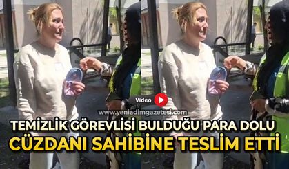 Temizlik görevlisi bulduğu para dolu cüzdanı sahibine teslim etti