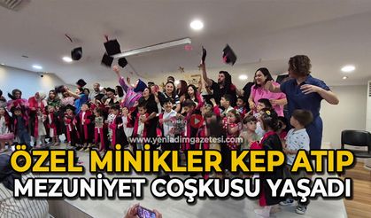 Özel minikler kep atıp mezuniyet coşkusu yaşadı