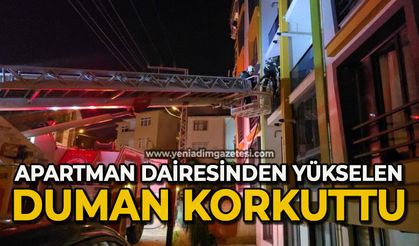 Apartman dairesinden yükselen duman paniğe neden oldu