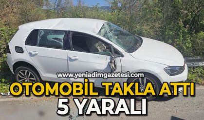 Otomobil takla attı: 5 yaralı