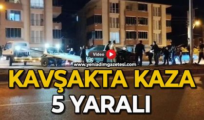 Kavşakta kaza: 5 yaralı