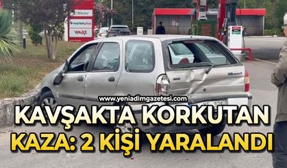 Kavşakta korkutan kaza: 2 yaralı