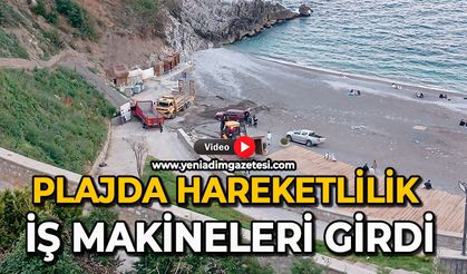 Plajda hareketlilik iş makineleri girdi
