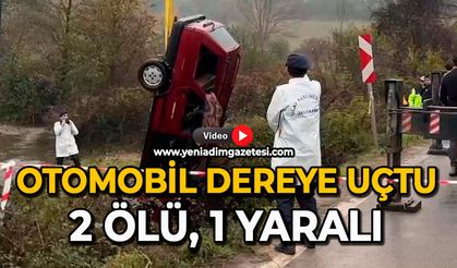 Otomobil dereye uçtu: 2 ölü, 1 yaralı