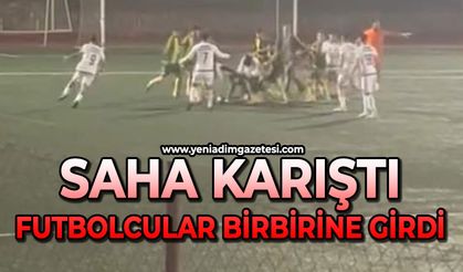 Saha karıştı: Yumruklar havada uçuştu