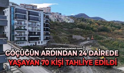 Göçüğün ardından 24 dairede yaşayan 70 kişi tahliye edildi